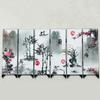 Mini Folding Screen Chinese Style Gift View Home Tabletop Decoration Doll Room Partition Divider 6 Panels Vintage Wood Screen