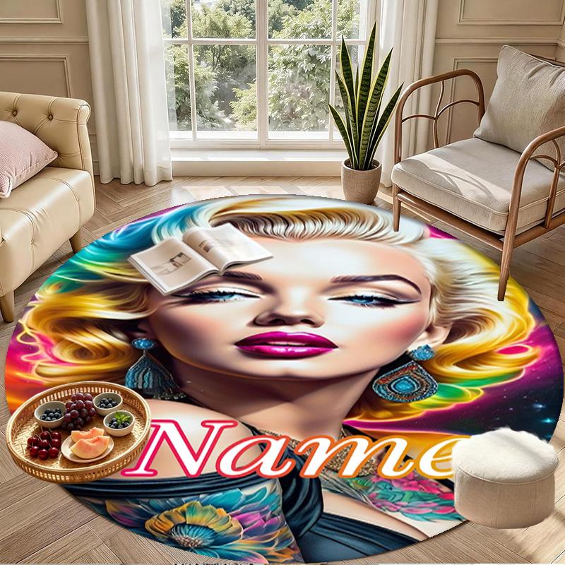 Op maat Gemaakte Gepersonaliseerde Zanger Print Ronde Vloerkleed, Veelzijdig Huisdecoratie Tapijt, voor Speelkamer, Appartement, Balkon, Entree, Hal Cadeau