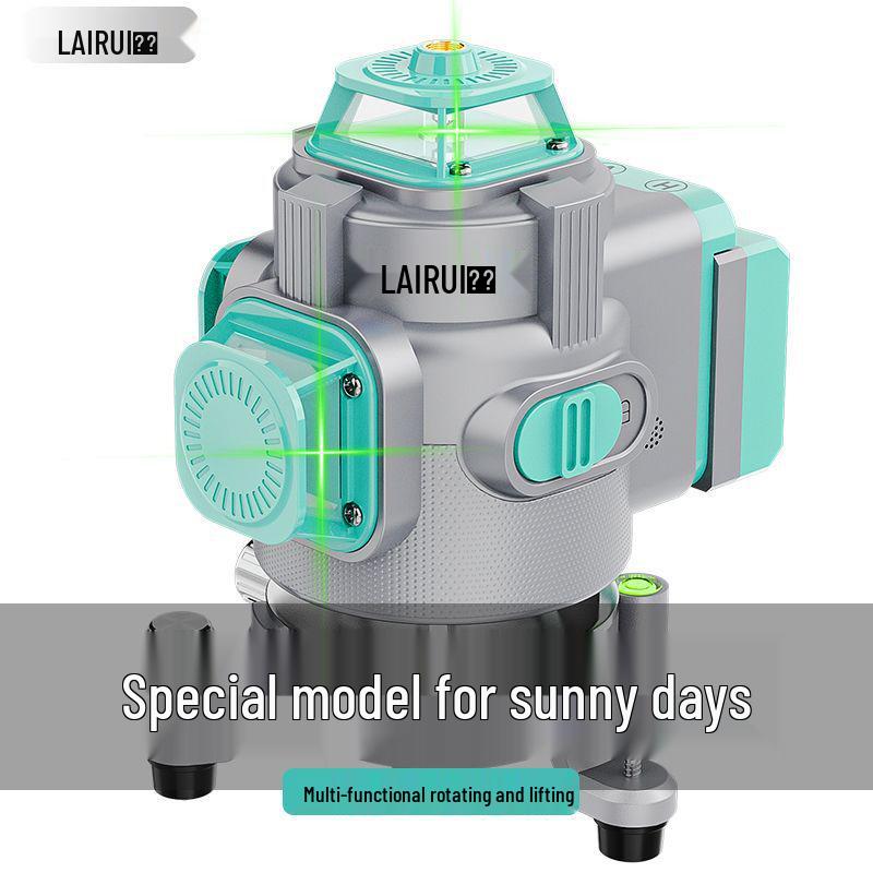 Lairui High-Precision 12-Line Green Laser Level with Wall/Floor Mount