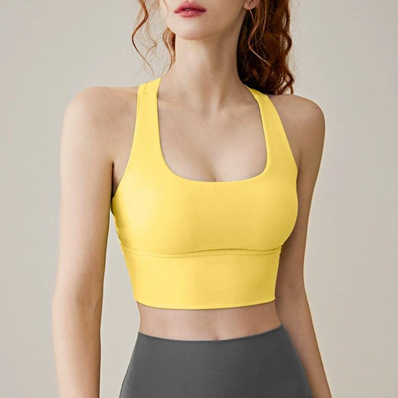 Damen Sport-BH mit hoher Intensität, stoßfest - Sommer Lauf- & Yoga-Weste mit schönem Rückendesign