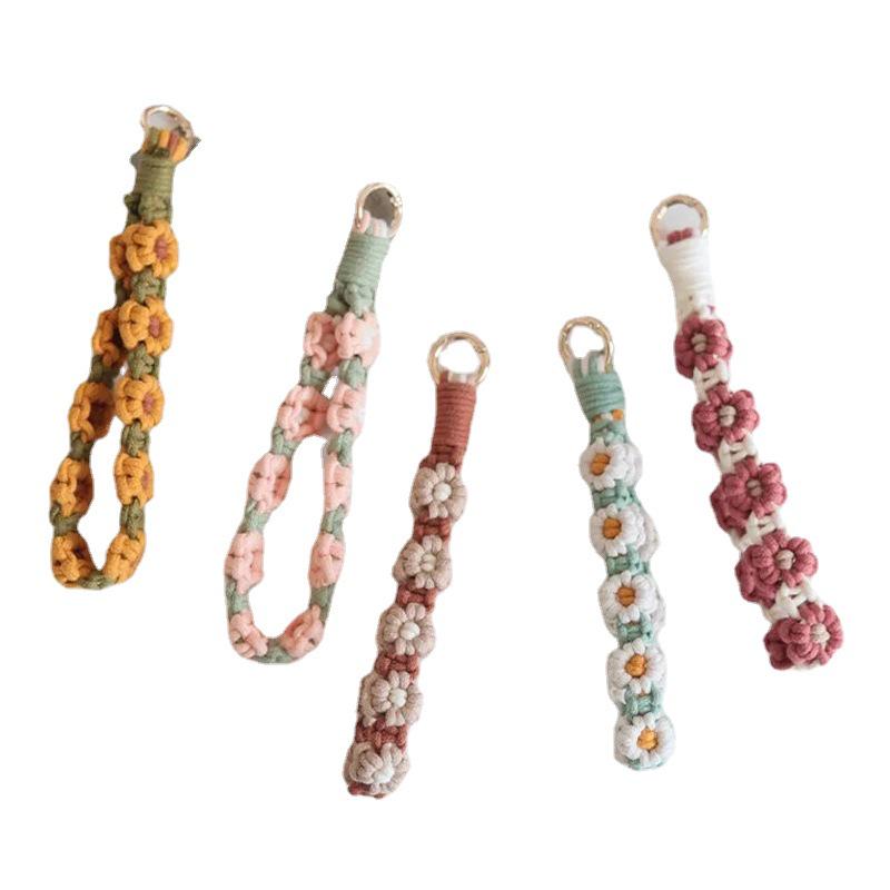 Colorful Daisy Wrist Strap Keychain & Bag Charm Accessory