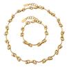 European Spicy Girl Layered Chunky Chain Necklace & Bracelet Set - Gold-Plated Titanium Steel