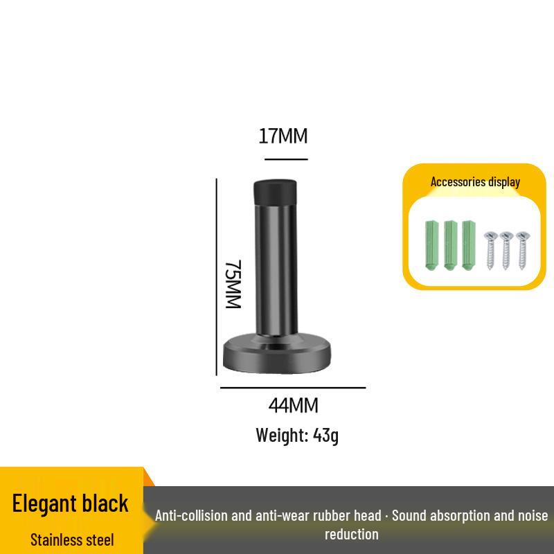 Stainless Steel Anti-Collision Rubber Door Stopper for Glass and Entrance Doors