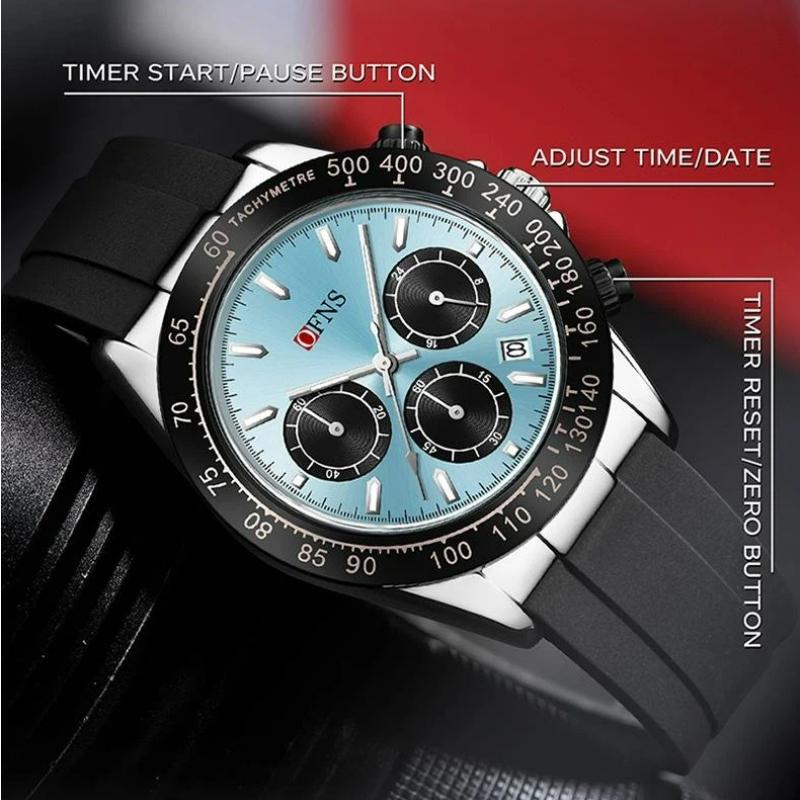 Fashion Men's Quartz Watch Three Eye Six Needle Chronograph Waterproof Night Light Fashion Men's Quartz Watch