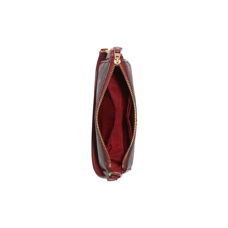 COACH Nolita Coated Canvas With Leather Pochette, Shoulder Bag, Clutch Small Women's Dark Brown C7403-IMOSN