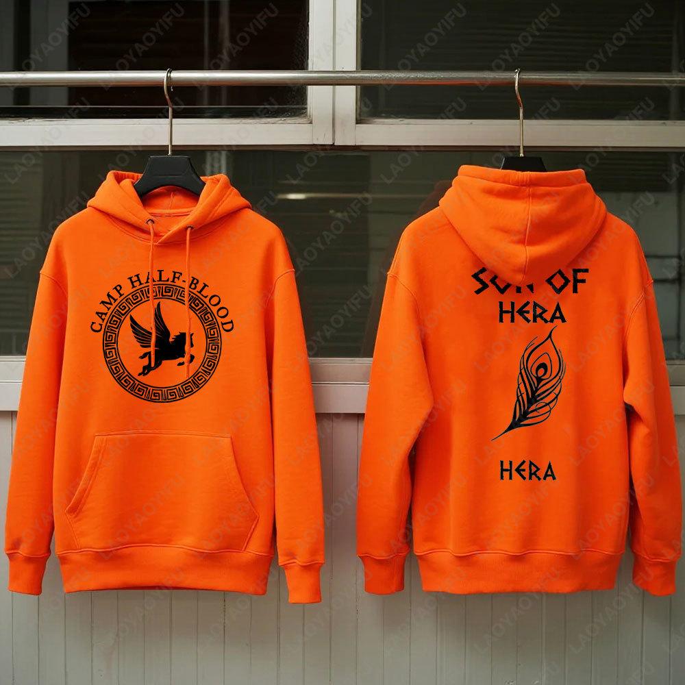 Camp Half Blood Hoodie Herbst Winter Essential Half Camp Spiel Männer Frauen Orange Pullover Poseidon von Sohn Halloween Sweatshirt Tops