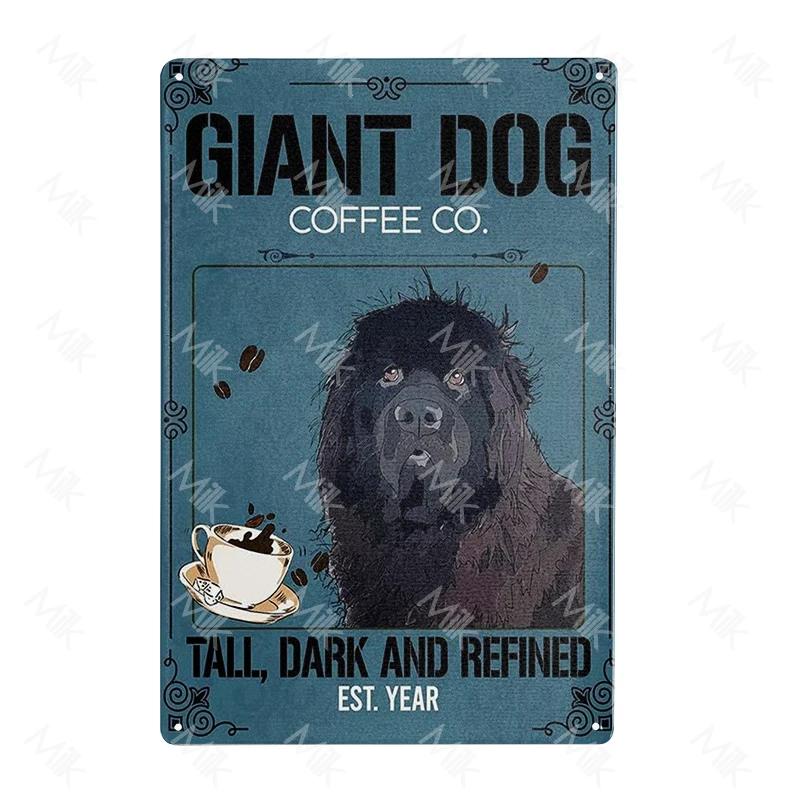 Metal Poster Newfoundland Dog Tin Sign Plate Retro Decor Cafe Home Pet Shop Bedroom Beach Vintage Home Decor Wall Art Plaque