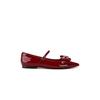 Cowhide Version~ Small Pointed Bow Flat Mary Jane Single Shoes Women's Commuter Wedding Shoes