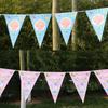 2.2M Happy Birthday Banners Pulling Flag Welcome Baby Crown Balloons Hanging Flags Boy Girl Birthday Party Decors 10Pcs/Set Pink