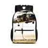 Helicopter Large Capacity Lightweight Backpack Computer Bag New Mechanical Printing Best Gift for Boys and Girls In School