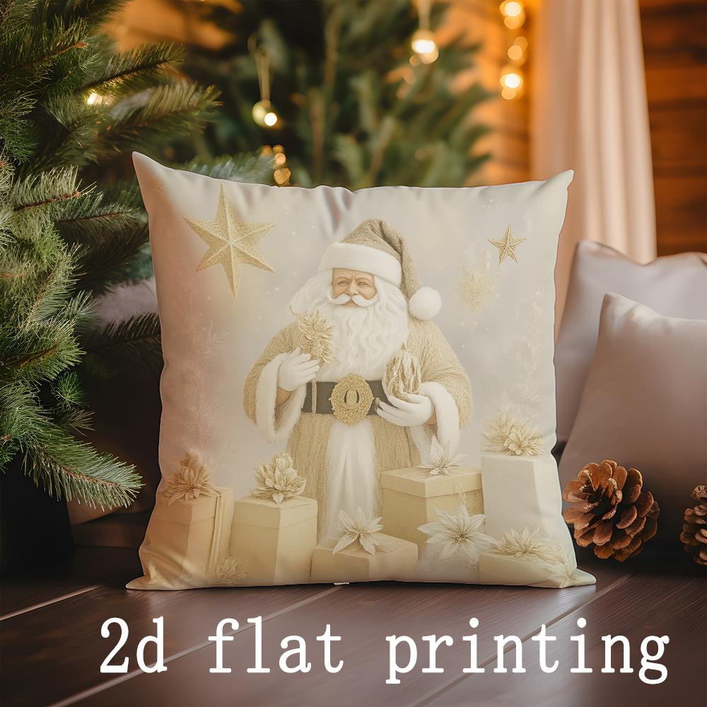Home Decor Christmas Themed Pillowcases With Festive Prints Pattern Cushion Cover Suitable For Sofa Bedroom Car Pillow Cover