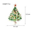 Rinhoo Green Enamel Christmas Tree Brooches For Women Vintage Colorful Rhinestone Xmas Tree Pins Fashion New Year Party Jewelry