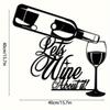 Metal Wine Wall Art Square Sign with Glasses Housewarming Gift for Patio Balcony Indoor Outdoor Decor