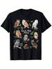 Men'S North American Owl Graphic Tee - Lightweight And Breathable Round Neck Design Showcasing 7 Owl
