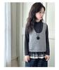 Girls' Knitted Vest and Plaid Shirt Set - Spring/Autumn 2025 Fashionable Style