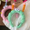 Korean Style Sponge Headband Twisted Funny Cartoon Plush Hairband Cute Headwear Big Eyes Hair Hoop
