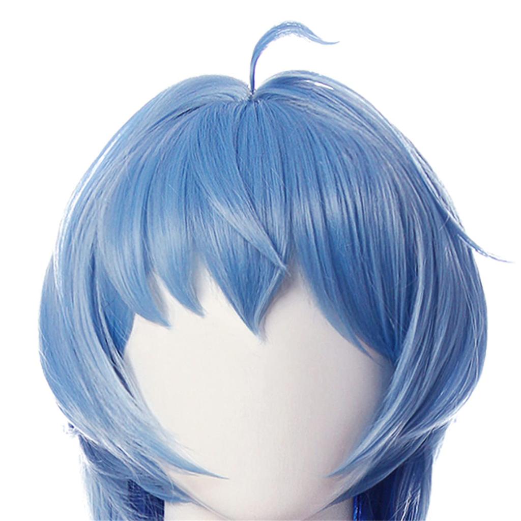 NSPSTT Genshin Impact Liyue Ganyu Cosplay Smooth and Easy to Genshin Impact Style Ganyu Chapter of the Immortals (Ice) Wig, Style, Blue,
