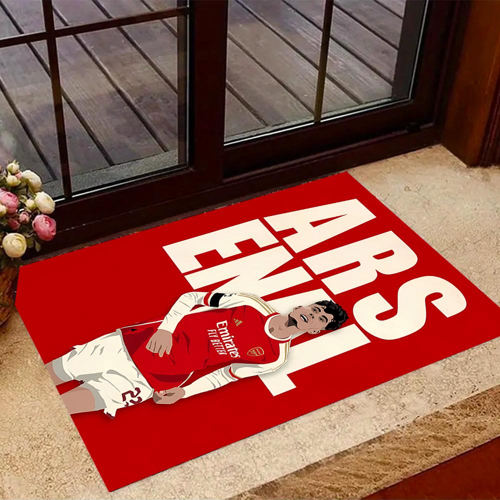 Ronaldo's Legacy In Red Themed Anti-Slip Rugs - Polyester Home Decor, Suitable for Bedrooms, Living Rooms, Doorways, Studios, and Decorations
