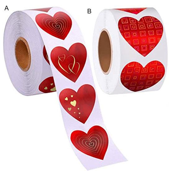 500 Stück Herz Aufkleber Selbstklebend Abnehmbar Frohen Valentinstag Geschenkbox Verpackungsetikett Aufkleber Heimdekoration