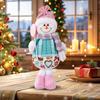 Telescopic Christmas Doll with Telescopic Legs Snowman Elk Old Man Pink Telescopic Doll Retractable Christmas Doll for Home