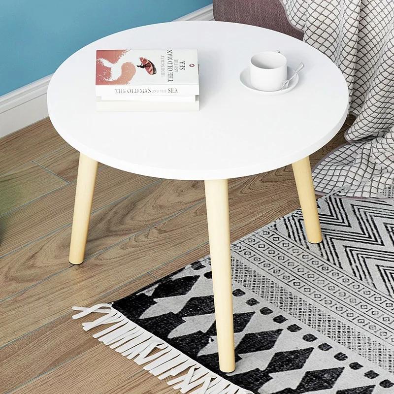 Simple Modern Balcony Small Coffee Table Living Room Small Apartment Sofa Side Table Simple Home Bedroom Small Round Table WF102