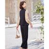 Pastt Women's Elegant Faux Two-Piece Top & Pants Set