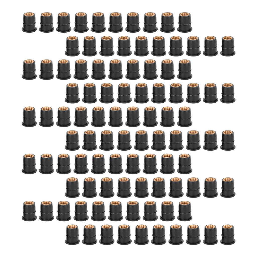 100PCS Well Nut M6x0.8mm Rubber Modification for Motorcycle ATV Windscreens Body