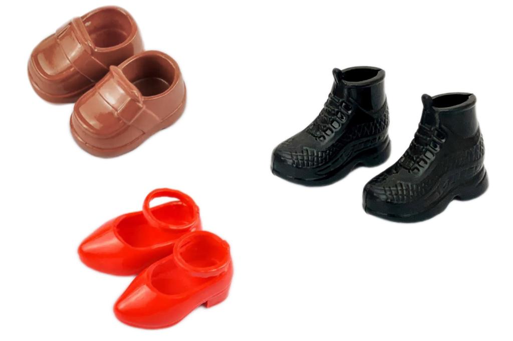 Obitsu 11 Shoes for BJD Dolls YMY 11cm Body Geta Shoes Set (12cm) - (Brown, Red, Black) [Used]