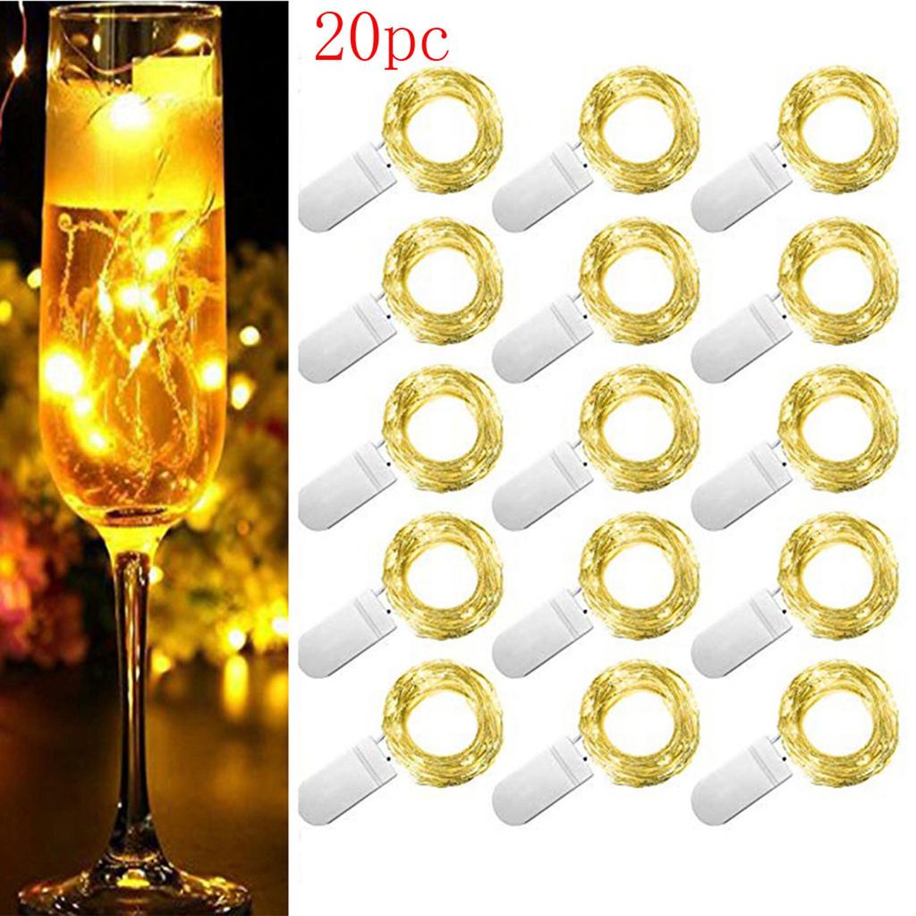 New European And American Hot Selling- 1m 10 Lamp CR2032 Button Battery Box Copper Wire Lamp String LED Waterproof Holiday Decoration