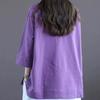 Fashion Three-quarter Sleeve Purple T-shirt Women's Short-sleeved Bottoming Shirt Casual Loose Plus Size Women's Spring and Summer Tops