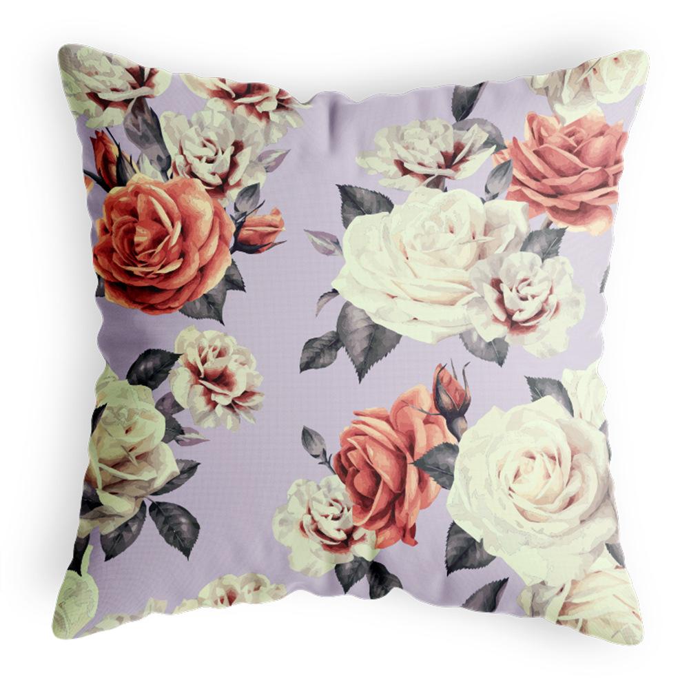 Auto Rückenlehnen Kissenbezug Blüten Blumen Nordischer Stil Büro Lenden Rückenlehnen Kissenbezug Baumwolle und Leinen Leinen Kissenbezug