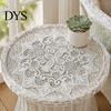 Dekorative Runde Deckchen Weißes Spitzen-Deckchen, Retro-Platzset, Bestickte Tischdecke, Stoff-Untersetzer Elegant für Hochzeit Brautparty Esstisch-Dekoration