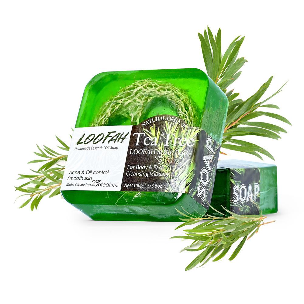 Loofah and Lemon Soap 100g Handmade Essential Oil Soap Silk Gourd Soap
