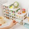 Kawaii Desktop Stationery Storage Box Organizer Drawer Pen Holder Makeup Cosmetic Plastic Drawer Storage Box Desk Organizer Cute