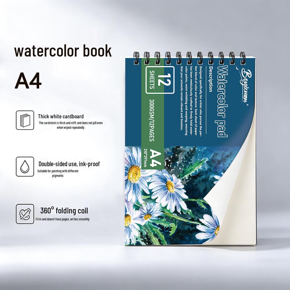 A4 Spiralbindung Zeichenblock: Verdickte Ausgabe für Öl-, Acryl- und Aquarellfarben.