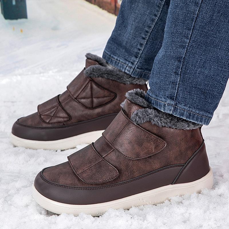 Snow boots parents winter new light Velcro velvet warm autumn and winter cotton shoes outdoor walking couple