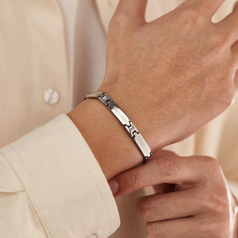 Personalized Bracelet Men's Stainless Steel Niche Simple Design Fashionable Versatile Titanium Wholesale