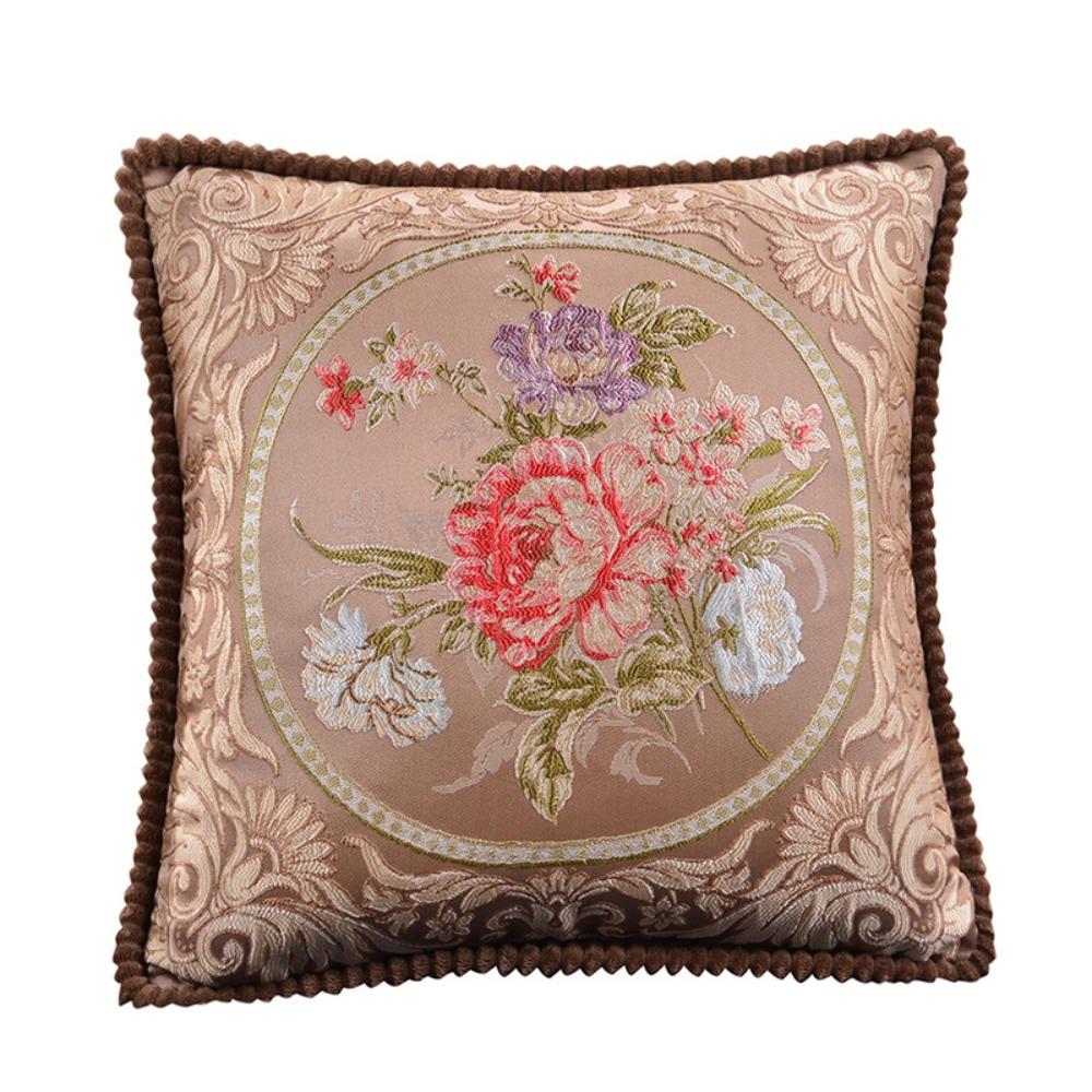 48x48cm Jacquard Pillow Cover Vintage Embroidered Decorative Cushion Covers Floral Home Decor Throw Pillow Case Sofa