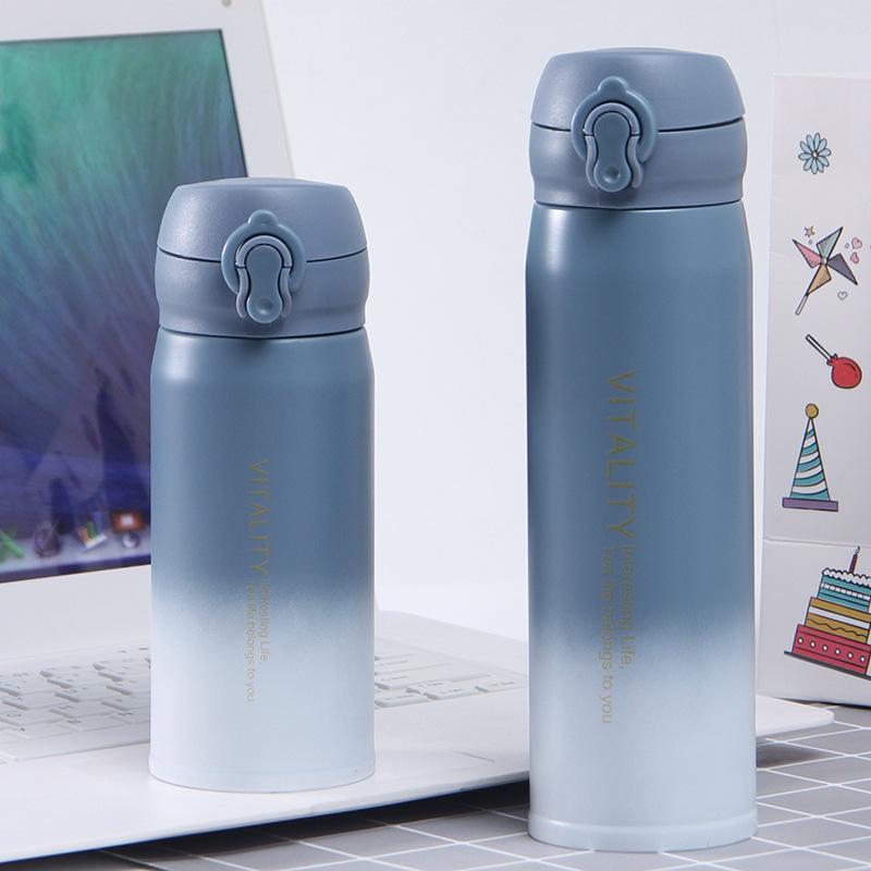 Multi-purpose Portable Thermos Cup 450ml Vacuum Flasks Portable Stainless Steel Thermos Cup Water Bottle Travel Tea Mug Office Thermos Cup