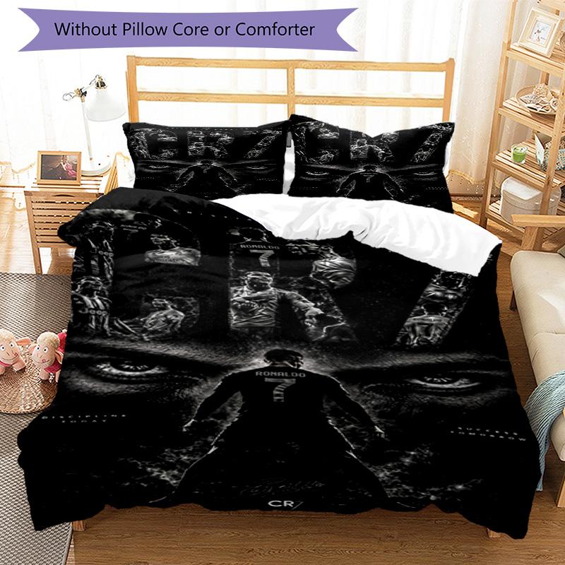 Ronaldo's Portugal's Cristiano Ronaldo Wins World Cup Bedding Set, Breathable Duvet Cover with Pillowcases, Soft Bed Linen for Bedroom Home Decoration
