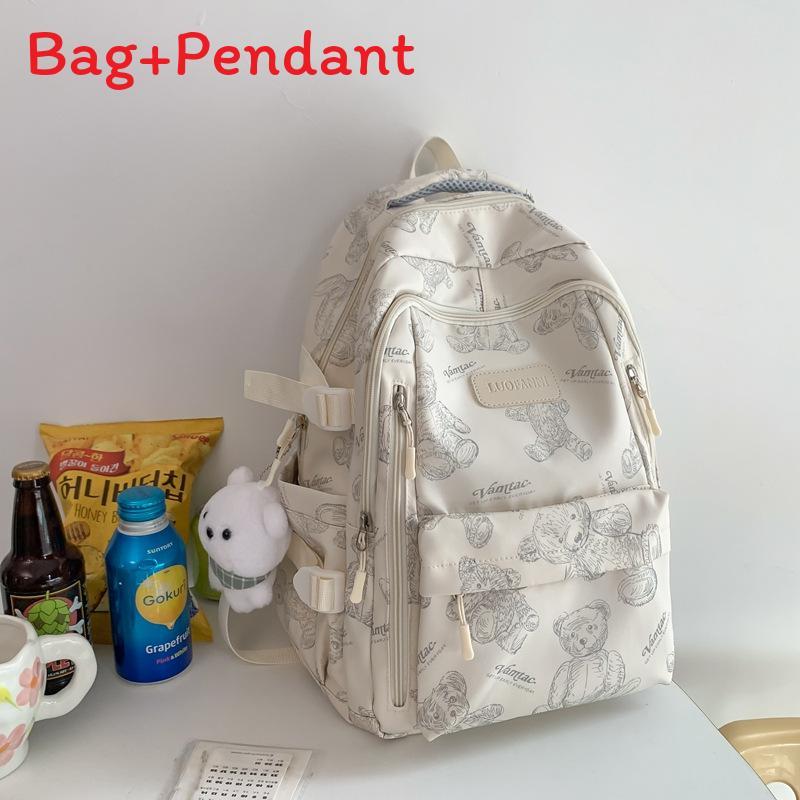 Nylon School Backpack For Girls And Boys With Design And Animal Print For Middle School Use