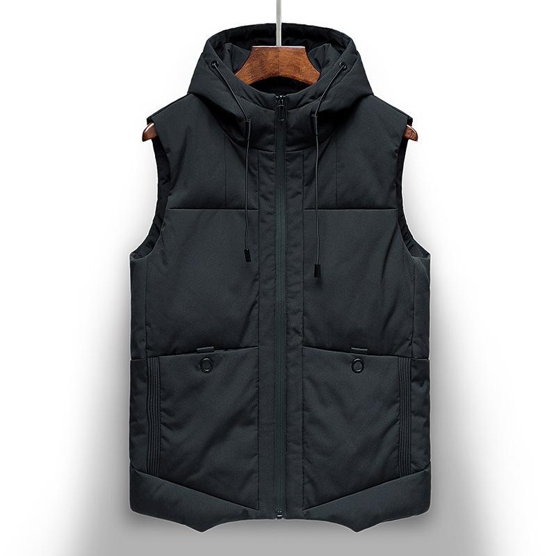 

Теплая хлопковая одежда, жилеты мужские с логотипом, топы зимой, мужская одежда, молодежные ветрозащитные и морозостойкие повседневные куртки с хлопковой подкладкой 4XL чёрный