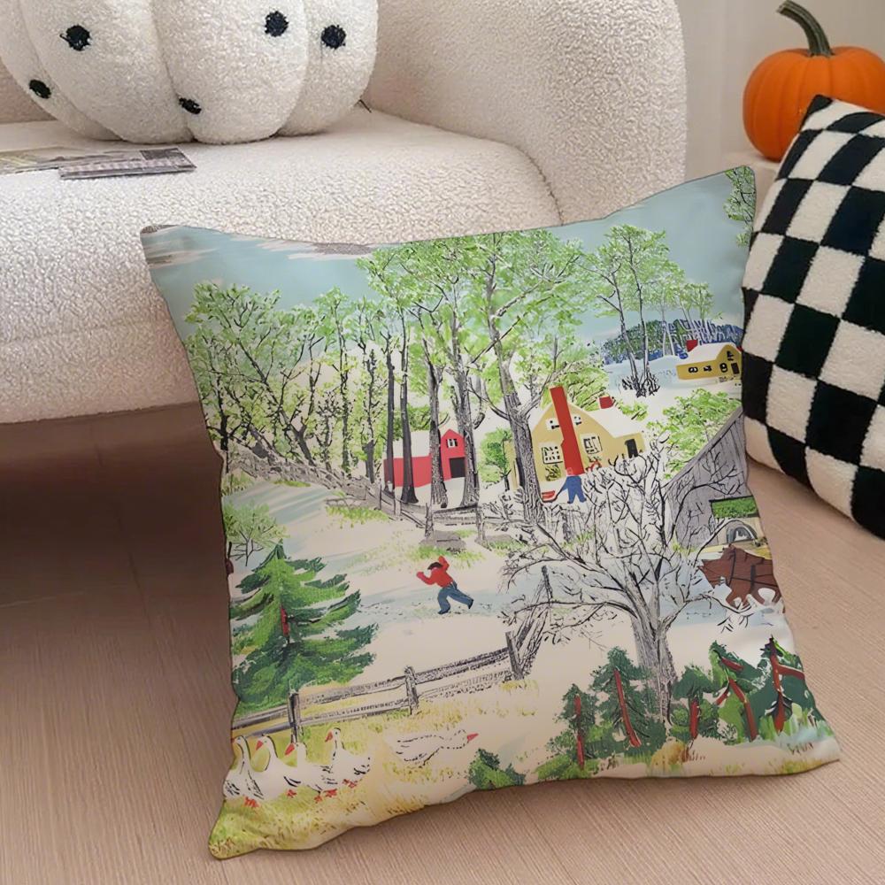 Folk Nostalgisch Anna Maria MMoses Kunst Kissenbezug Wurfkissenbezug Verdeckter Knopf Langlebiges Polyester Stuhlkissen
