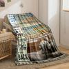 To My Beloved Grandson Letter Printed Warm Blanket bedroom Blanket for Livingroom Couch lunch break Soft throw for Friend's festival Gift