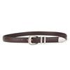 Unisex Vintage Genuine Leather Cowskin Belt Black Silver Buckle Waistband Fashion Accessory for Men And Women Suitable for Jeans