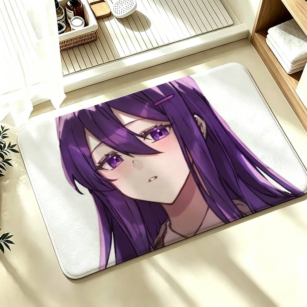 DDLC Girl Y-Yuri Shower Room Absorbent Small Floor Mat Soft Comfortable Decorative Foot Mat
