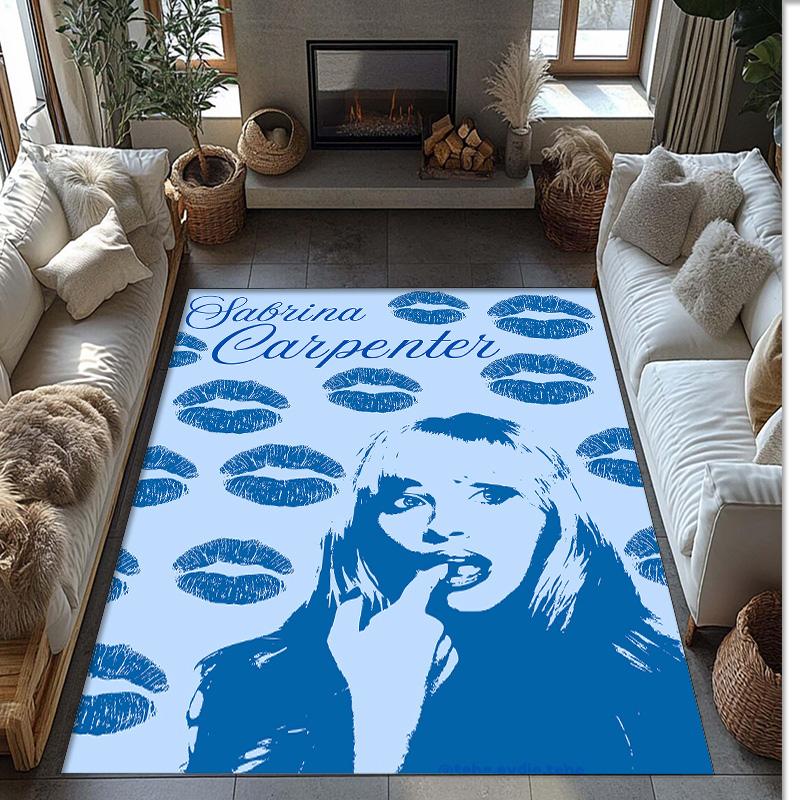 Soft Crystal Velvet Floor Rug,Sabrina Carpenter Anti Slip Decorative Carpet, Plush Area Mat For Indoor Home Decoration