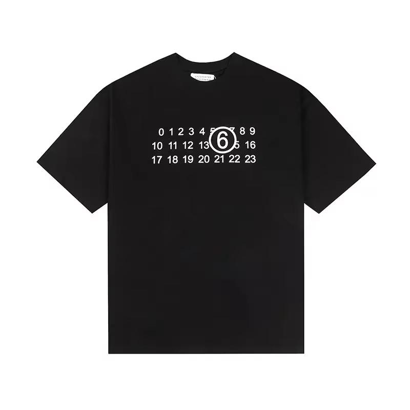 2025 Summer New Loose Black Digital Men Printed Round Neck Design T-shirt Women Fashion Casual Versatile Couples' Outfits