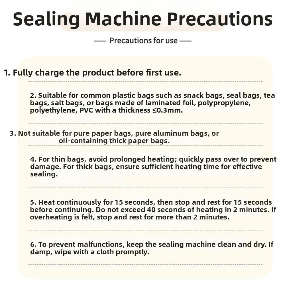 Handheld Magnetic Sealing Clip Rechargeable Food Sealer Clip  for Plastic Bag Snack Bag