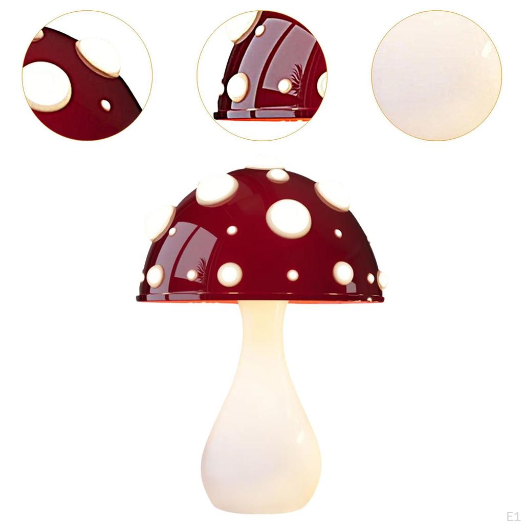 Table Lamp Mushroom Unique Design Small Gift Bedside for Vanity Bedroom Office white base